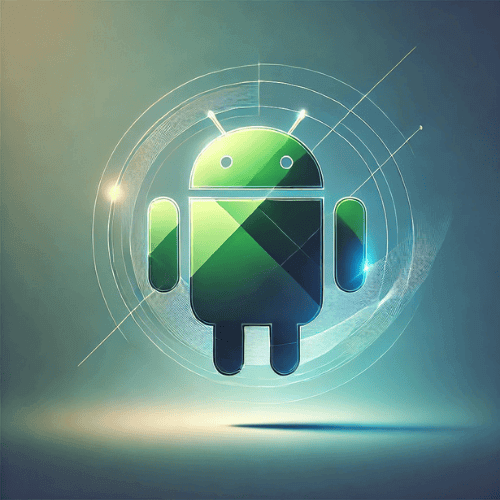 Ilustración moderna del logo de Android, destacando los mejores móviles de 2025